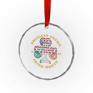 American Grown With Irish Roots Crystal Glass Ornament Irish American Shamrock TS11 Print Your Wear