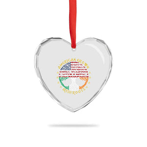 American Grown With Irish Roots Heart Crystal Glass Ornament Irish American Tree TS11 Print Your Wear