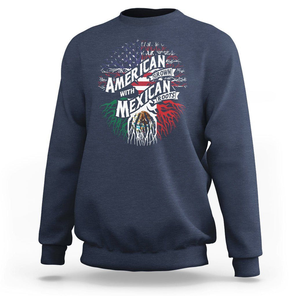 American Grown With Mexican Roots Sweatshirt TS09 Navy Printyourwear