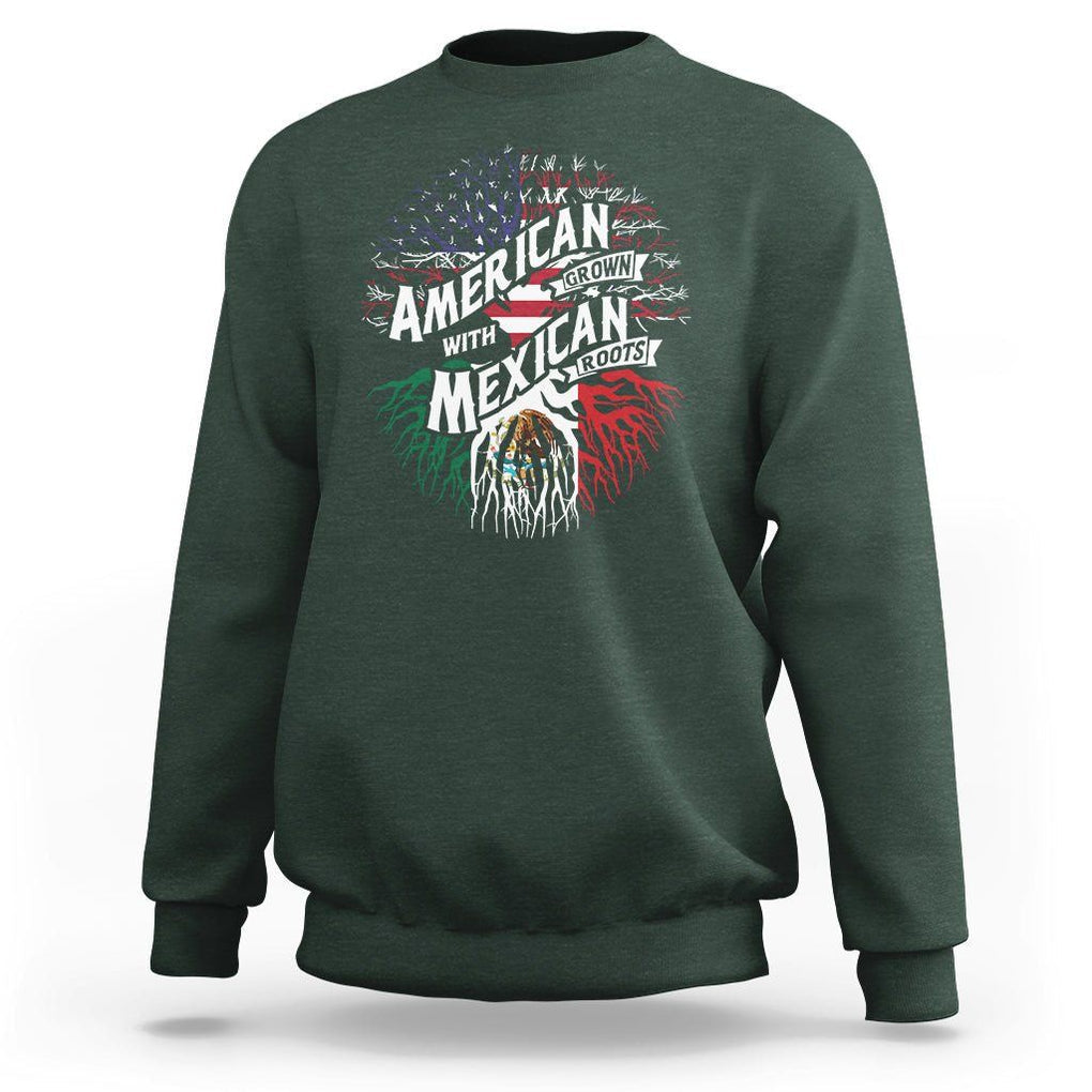 American Grown With Mexican Roots Sweatshirt TS09 Dark Forest Green Printyourwear