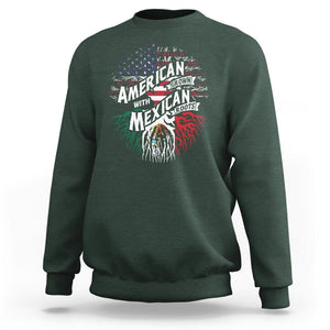 American Grown With Mexican Roots Sweatshirt TS09 Dark Forest Green Printyourwear