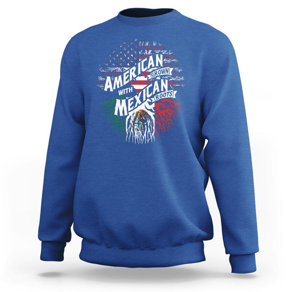 American Grown With Mexican Roots Sweatshirt TS09 Royal Blue Printyourwear