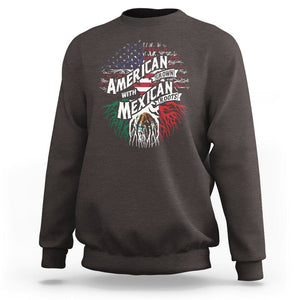 American Grown With Mexican Roots Sweatshirt TS09 Dark Chocolate Printyourwear