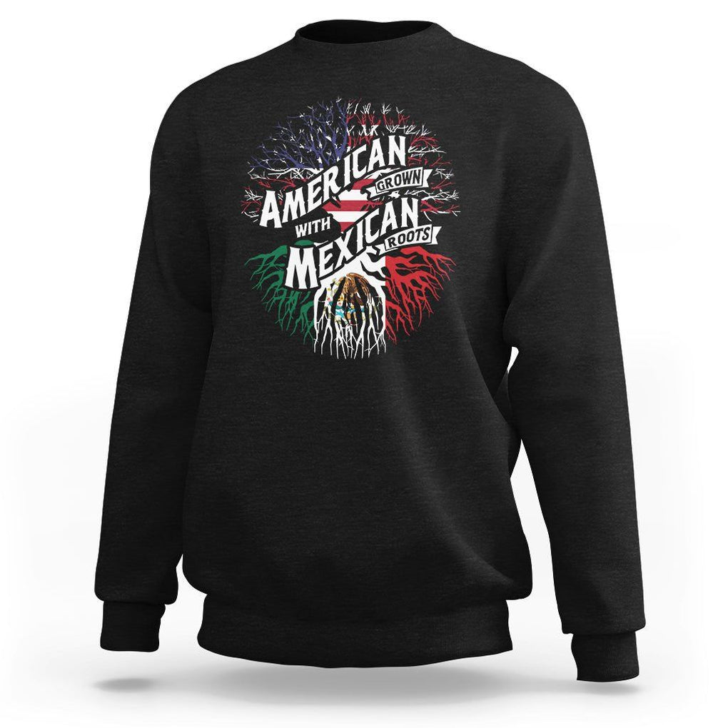 American Grown With Mexican Roots Sweatshirt TS09 Black Printyourwear