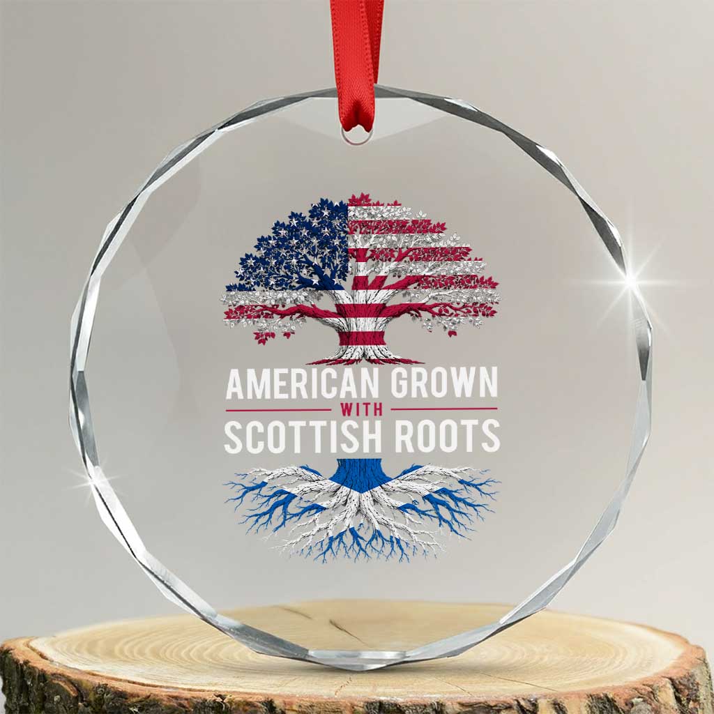 American Grown With Scottish Roots Crystal Glass Ornament Family Heritage USA Scotland Pride Gift TS10 Transparent Glass 3'' Circle Print Your Wear