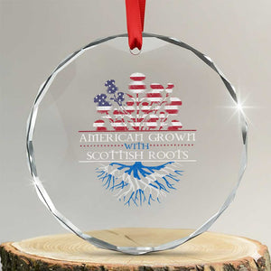 American Grown With Scottish Roots Crystal Glass Ornament Scottish American Heritage Thistle Flower TS11 Transparent Glass 3'' Circle Print Your Wear