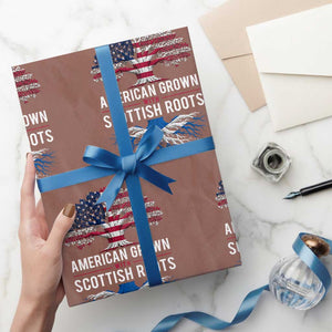 American Grown With Scottish Roots Wrapping Paper Roll Family Heritage USA Scotland Pride Gift TS10 Mocha Print Your Wear