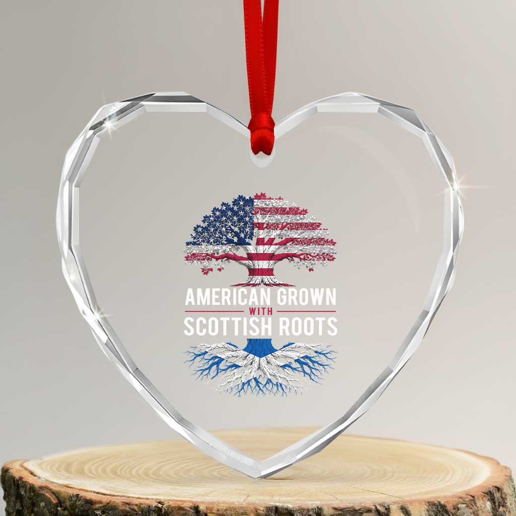 American Grown With Scottish Roots Heart Crystal Glass Ornament Family Heritage USA Scotland Pride Gift TS10 Transparent Glass 3'' Heart Print Your Wear