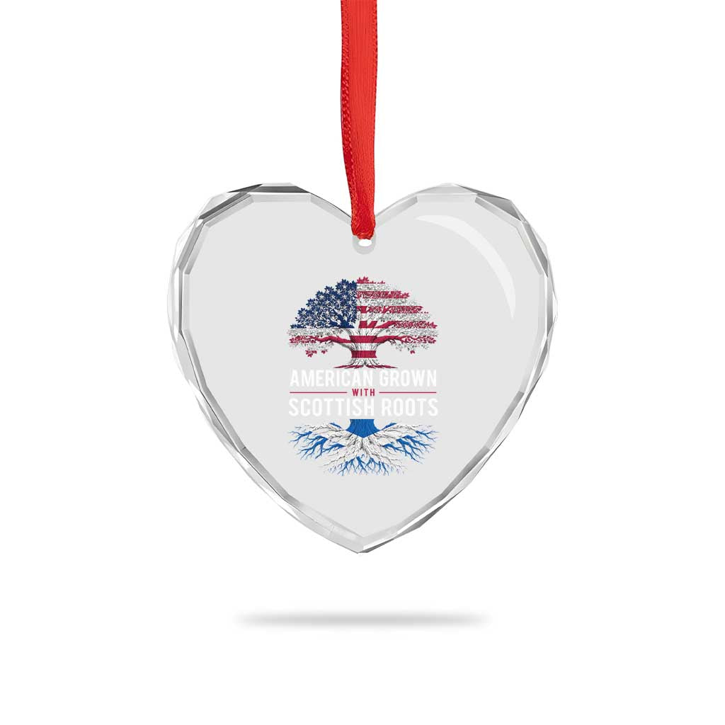 American Grown With Scottish Roots Heart Crystal Glass Ornament Family Heritage USA Scotland Pride Gift TS10 Print Your Wear