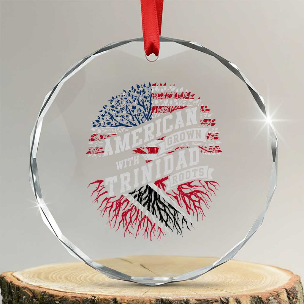 American Grown WIth Trinidad Roots Crystal Glass Ornament Proud Trinidadian and Tobagonian Americans TS11 Transparent Glass 3'' Circle Print Your Wear