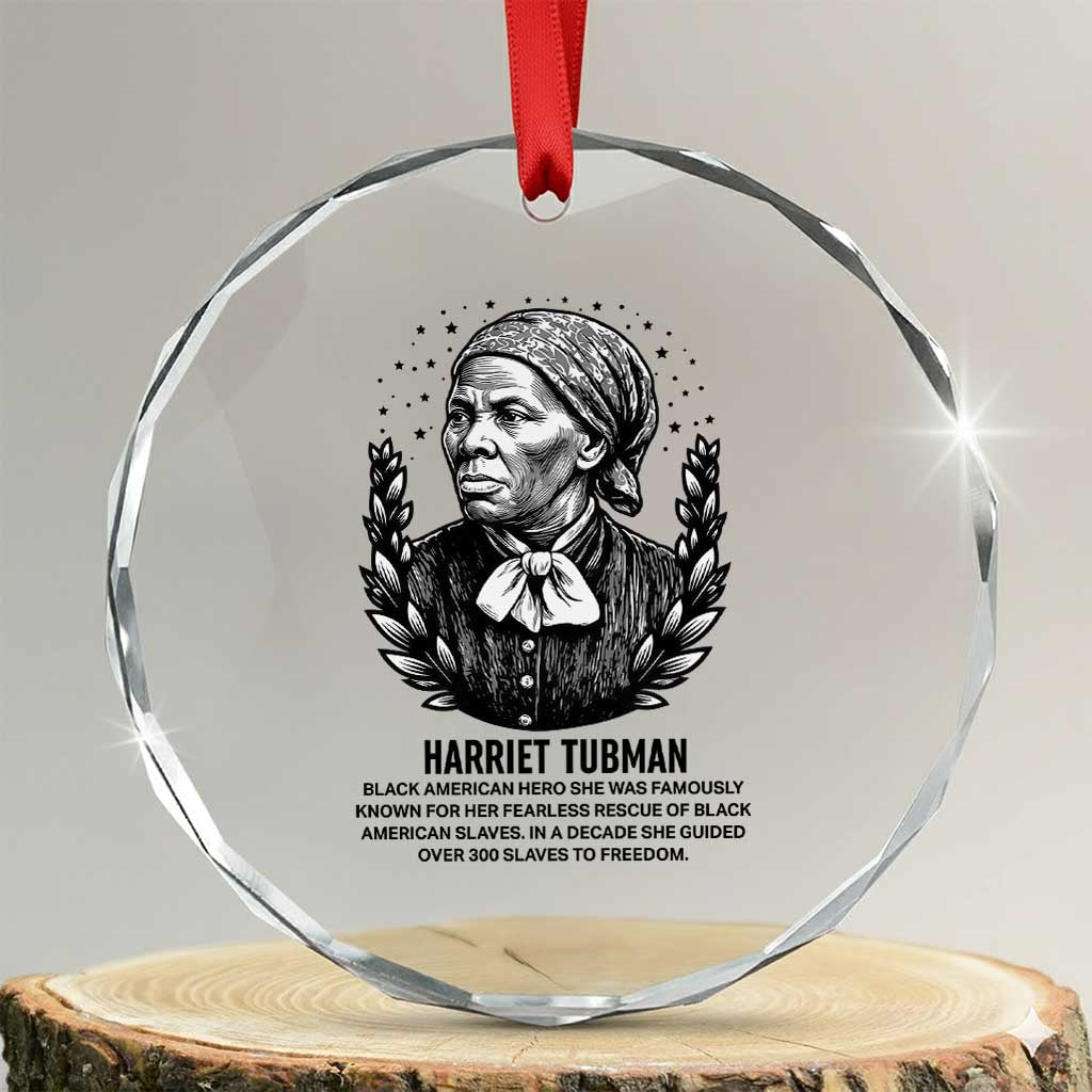 American Hero Harriet Tubman Crystal Glass Ornament Black History Leader Gift TS12 Transparent Glass 3'' Circle Print Your Wear