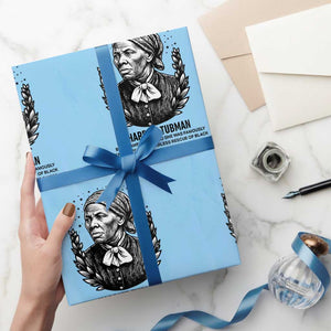 American Hero Harriet Tubman Wrapping Paper Roll Black History Leader Gift TS12 Light Blue Print Your Wear