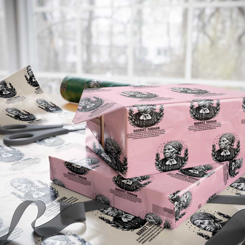 American Hero Harriet Tubman Wrapping Paper Roll Black History Leader Gift TS12 Light Pink Print Your Wear