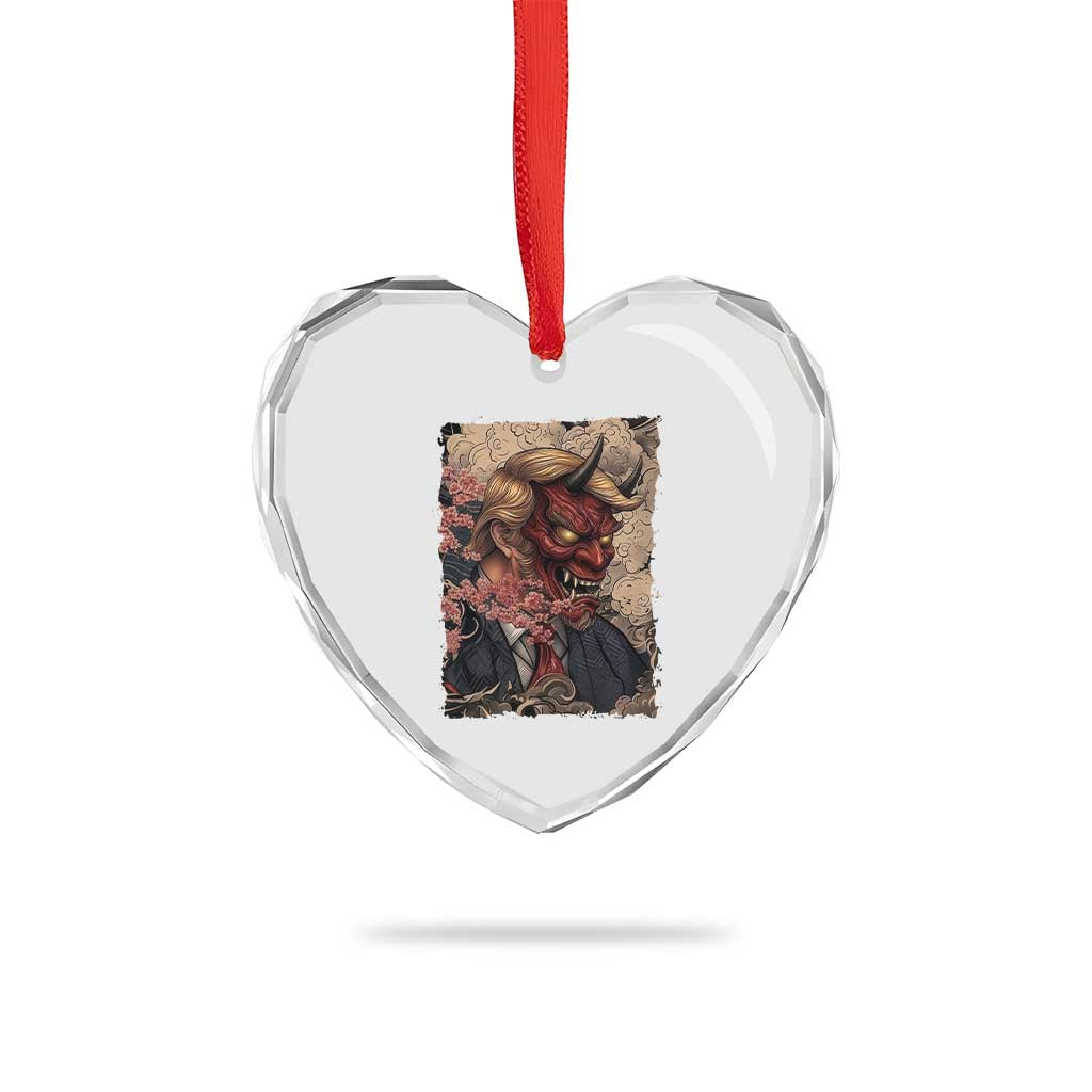 American Leader Oni Mask Japanese Ukiyoe Heart Crystal Glass Ornament Political Parody Graphic TS12 Print Your Wear