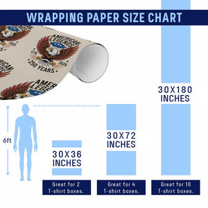 American Legends Eagle Wrapping Paper Roll 250 Years Patriotic Heritage 1776 to 2026 Semiquincentennial TS02 Print Your Wear