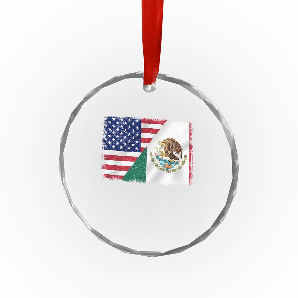 American Mexican Flag Crystal Glass Ornament Mexico Heritage Half Mexican Roots TS10 Print Your Wear