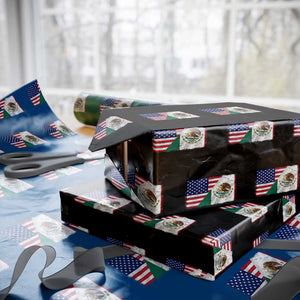 American Mexican Flag Wrapping Paper Roll Mexico Heritage Half Mexican Roots TS10 Black Print Your Wear