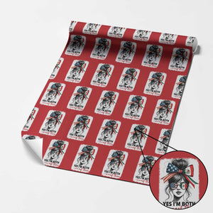 American Mexican Roots Wrapping Paper Roll Messy Bun Mexico America Half American Flag TS10 Red Print Your Wear