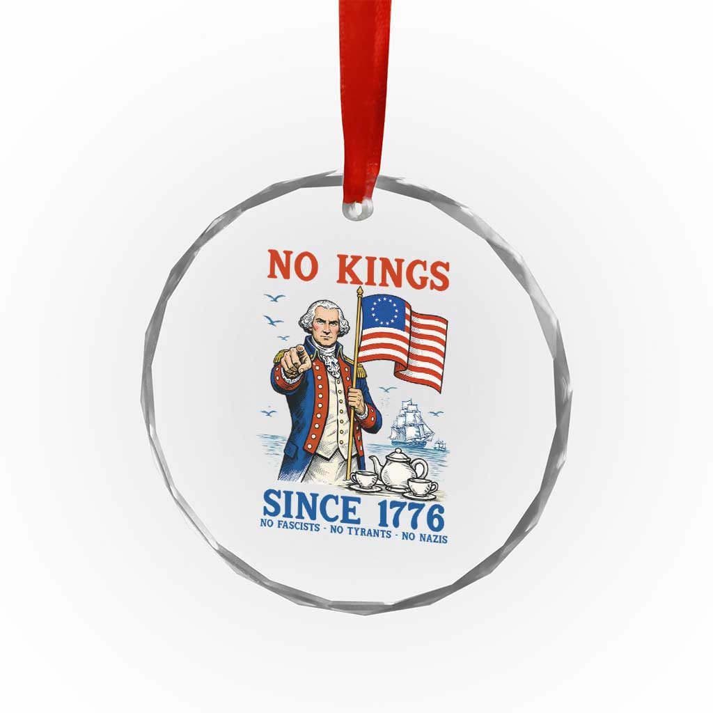 American Patriot George Washington No Kings Crystal Glass Ornament Political Humor Gift TS12 Print Your Wear