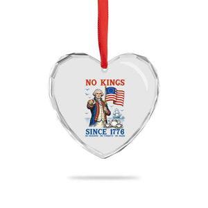 American Patriot George Washington No Kings Heart Crystal Glass Ornament Political Humor Gift TS12 Print Your Wear