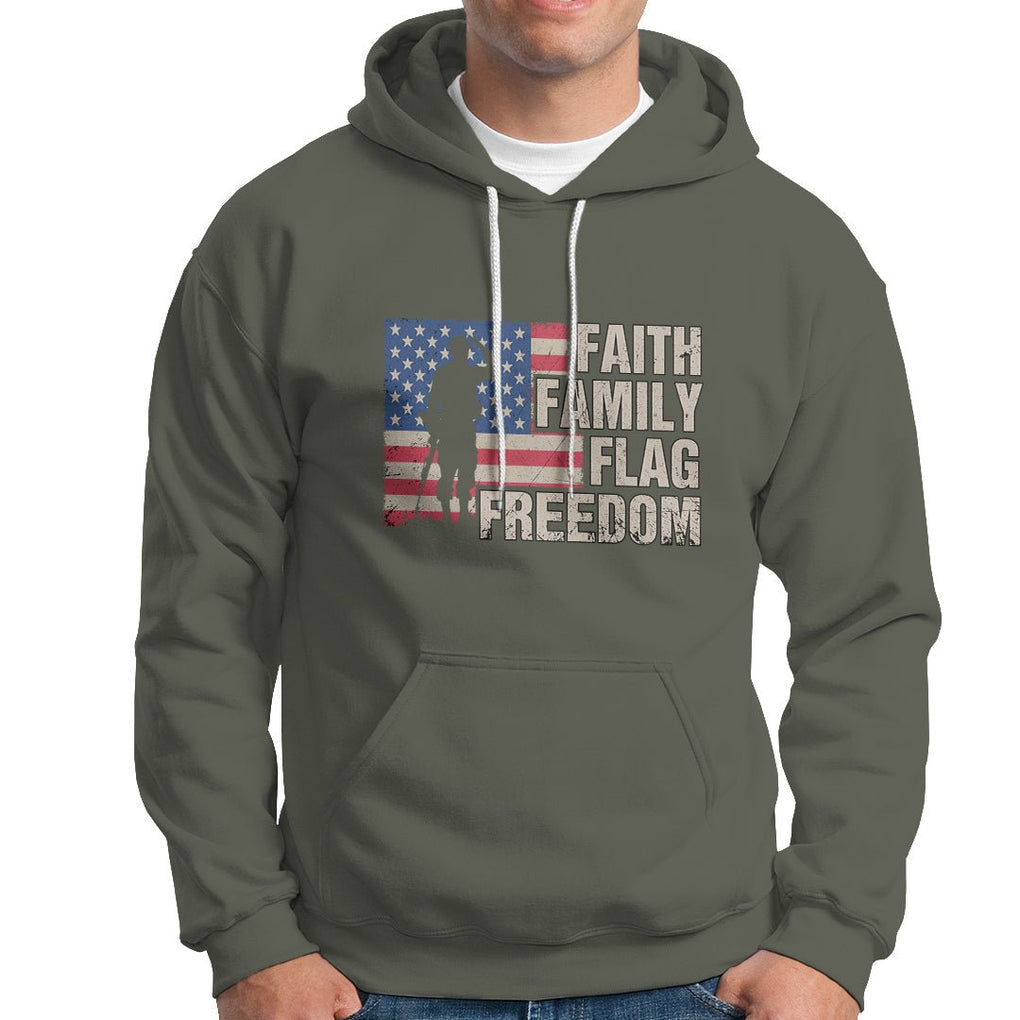 American Patriotic Hoodie Faith Family Flag Freedom US Flag Patriot TS02 Printyourwear