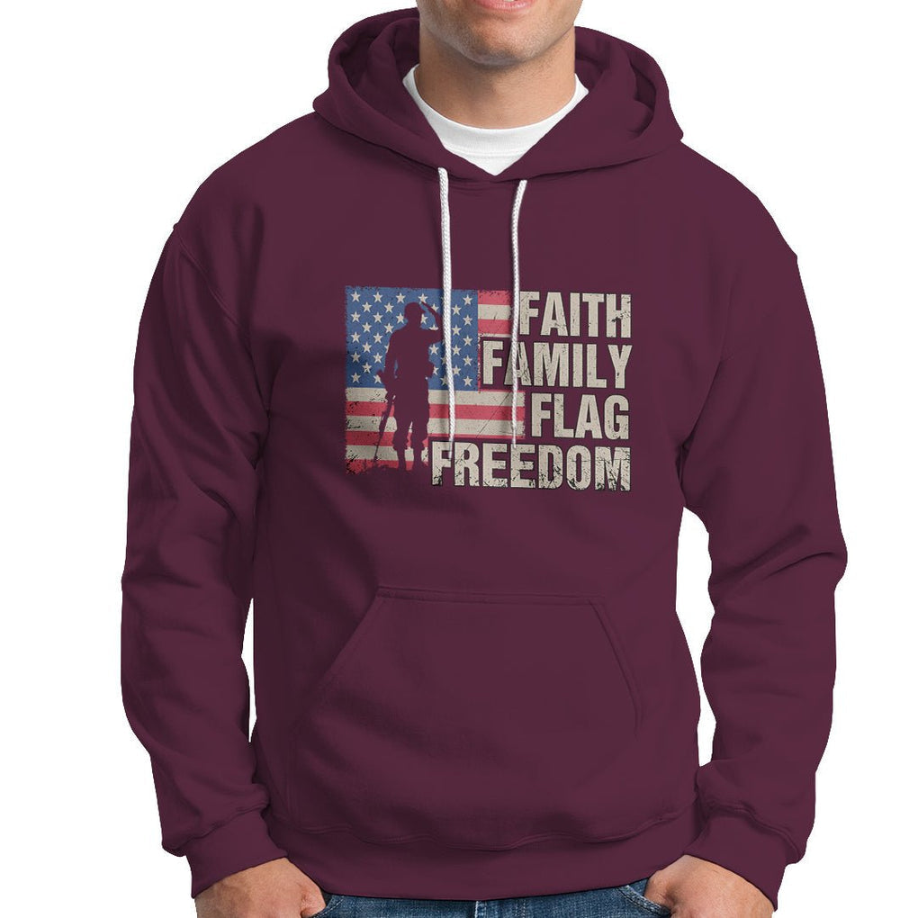 American Patriotic Hoodie Faith Family Flag Freedom US Flag Patriot TS02 Printyourwear