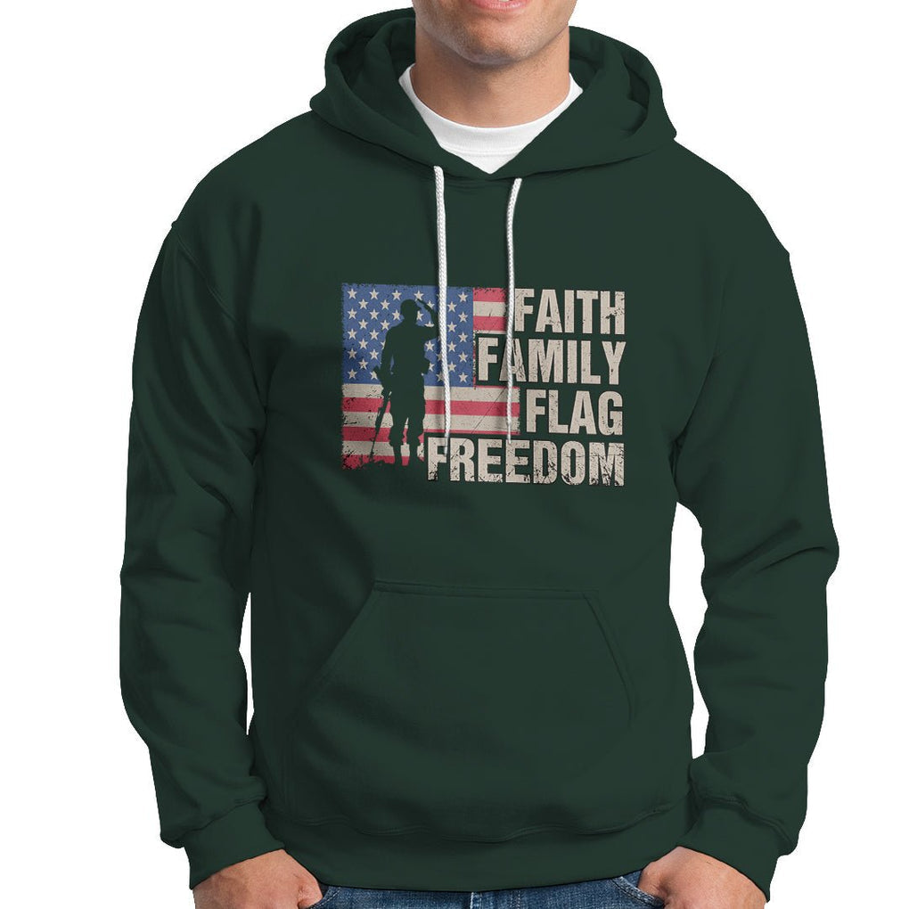 American Patriotic Hoodie Faith Family Flag Freedom US Flag Patriot TS02 Printyourwear
