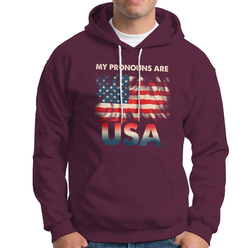 American Patriotic Hoodie My Pronouns Are USA American Flag TS02 Printyourwear