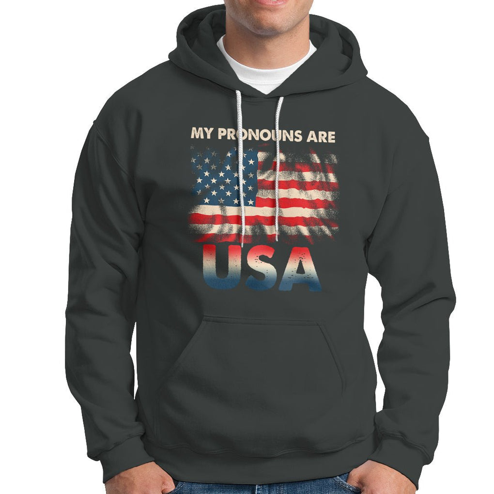 American Patriotic Hoodie My Pronouns Are USA American Flag TS02 Printyourwear
