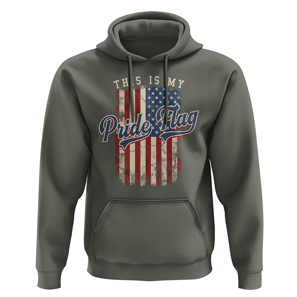 American Patriotic Hoodie This Is My Pride Flag 4th Of July TS09 Military Green Print Your Wear
