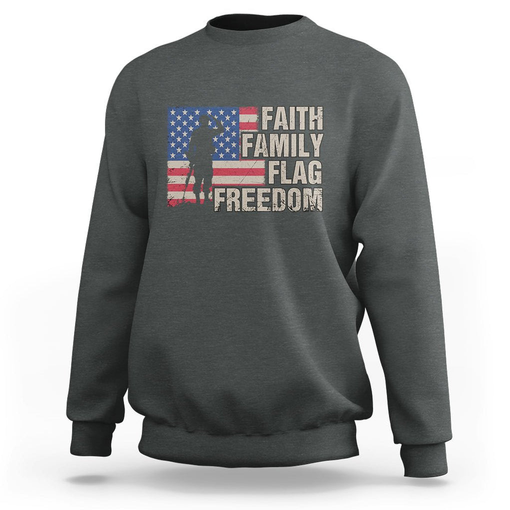 American Patriotic Sweatshirt Faith Family Flag Freedom US Flag Patriot TS02 Printyourwear