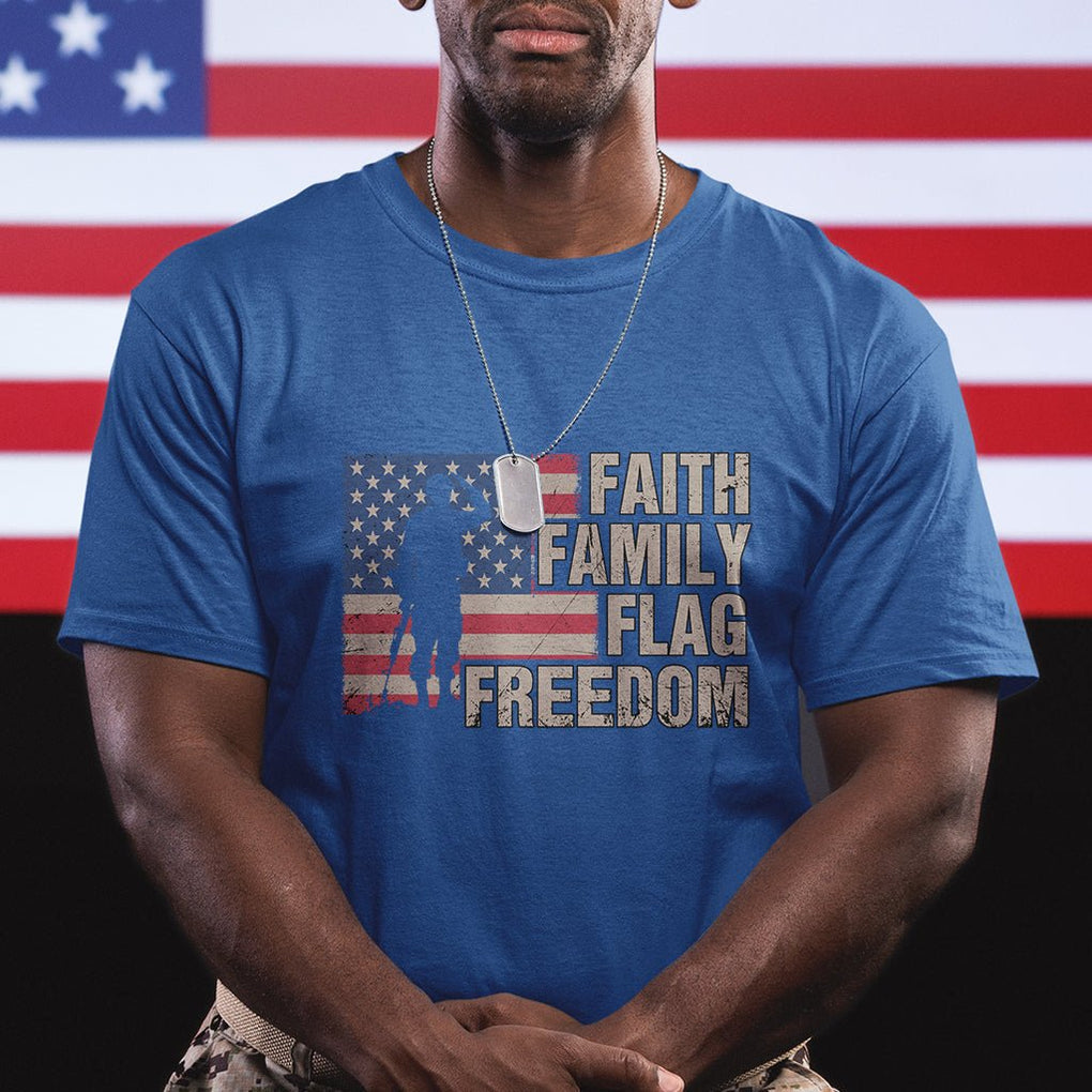 American Patriotic T Shirt Faith Family Flag Freedom US Flag Patriot TS02 Printyourwear