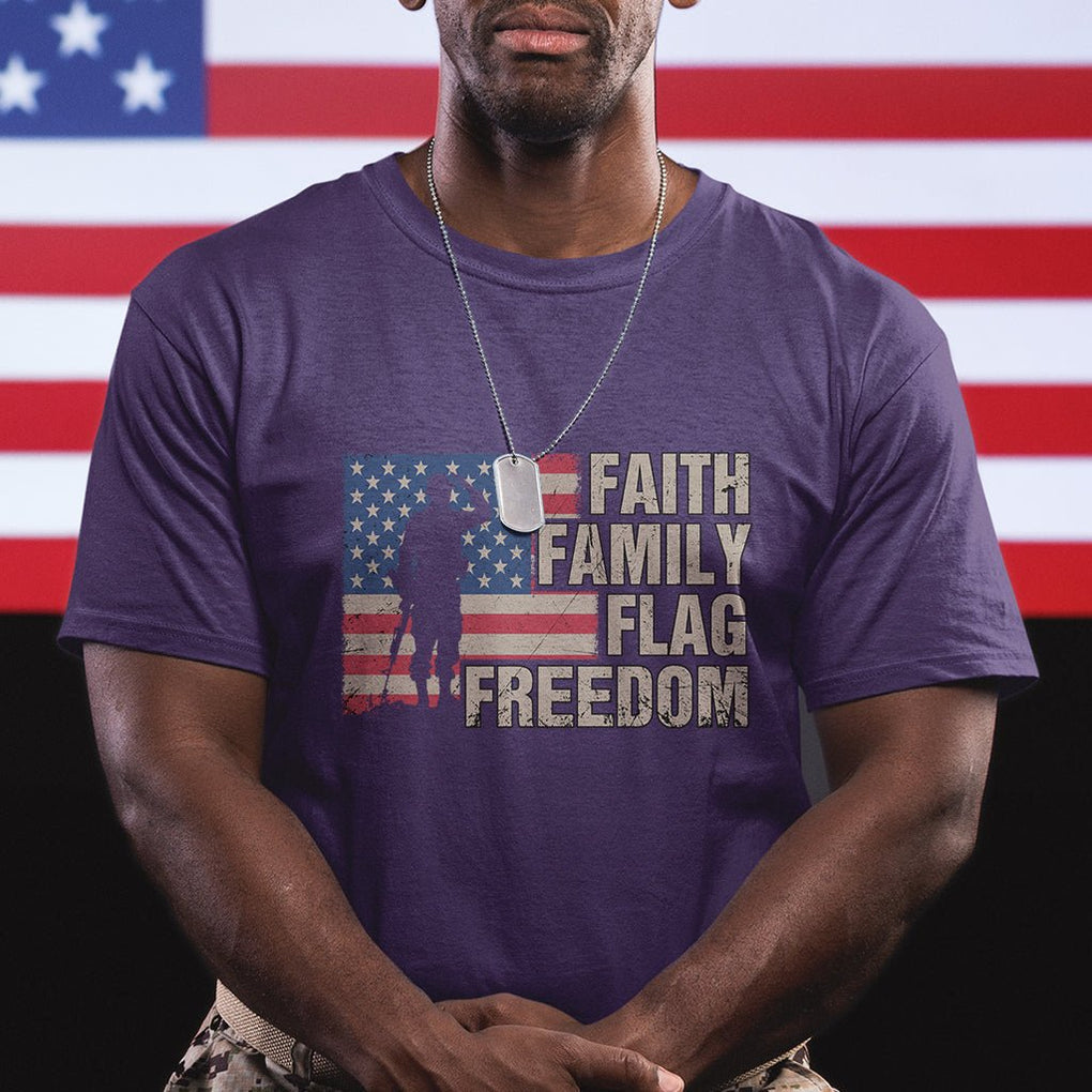 American Patriotic T Shirt Faith Family Flag Freedom US Flag Patriot TS02 Printyourwear