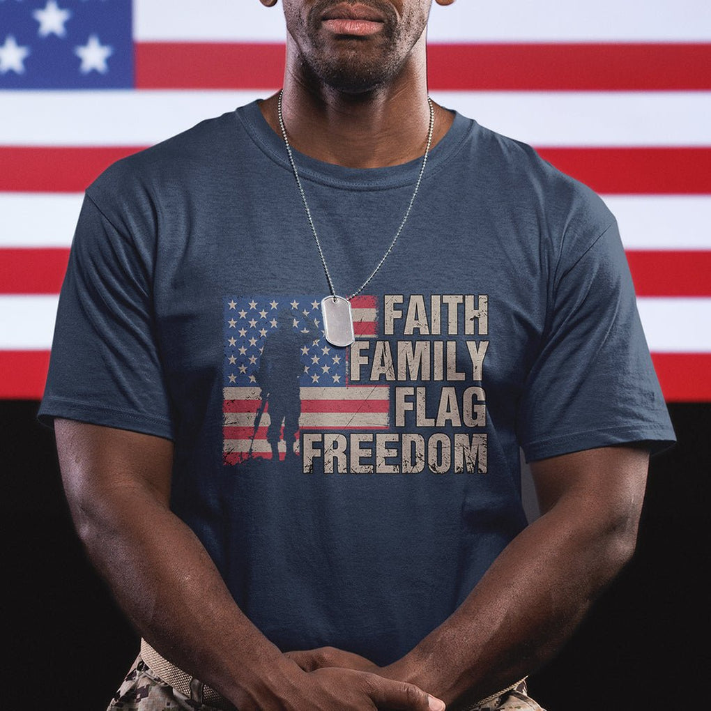 American Patriotic T Shirt Faith Family Flag Freedom US Flag Patriot TS02 Printyourwear