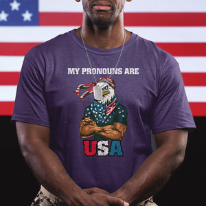 American Patriotic T Shirt My Pronouns Are USA TS02 Printyourwear