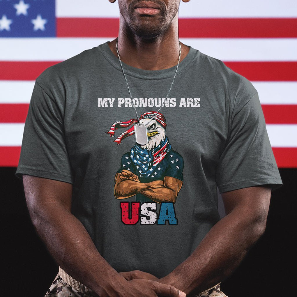 American Patriotic T Shirt My Pronouns Are USA TS02 Printyourwear