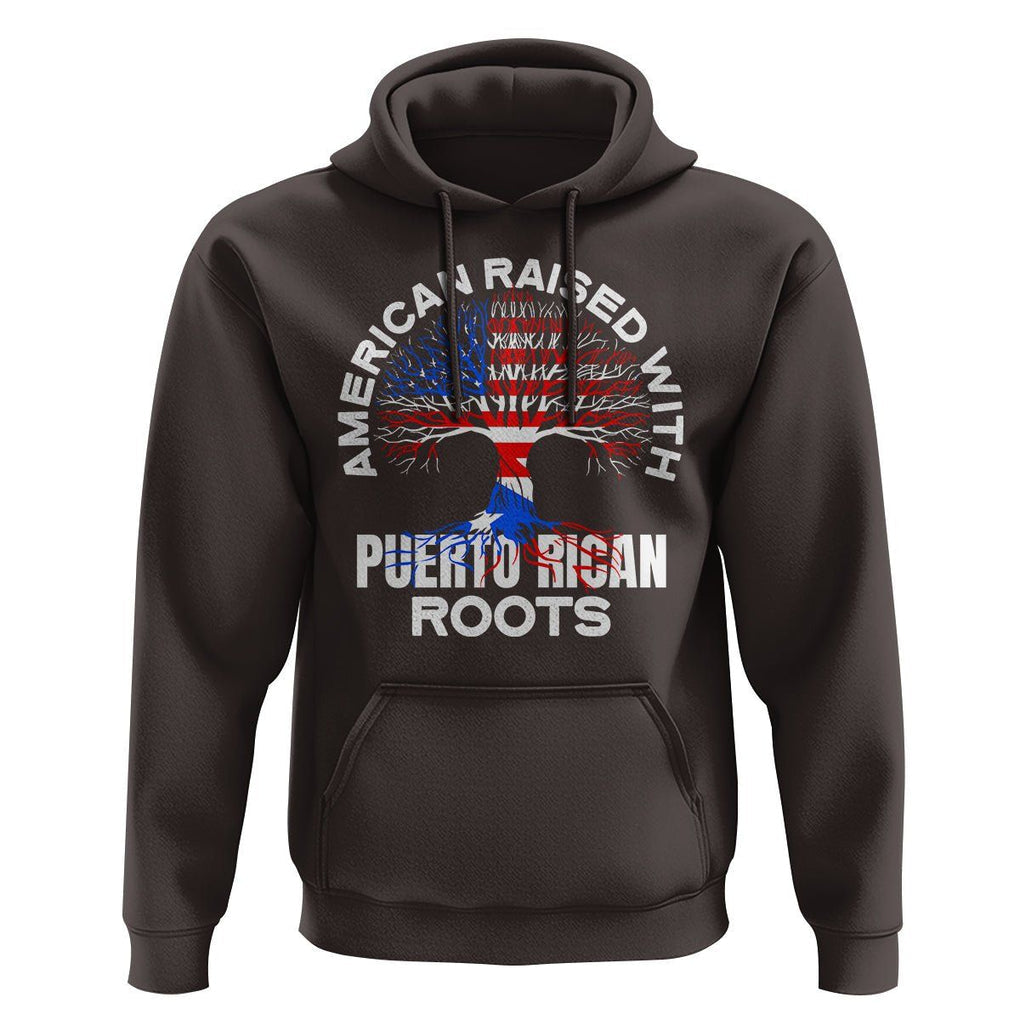 American Raised With Puerto Rican Roots Hoodie TS09 Dark Chocolate Print Your Wear