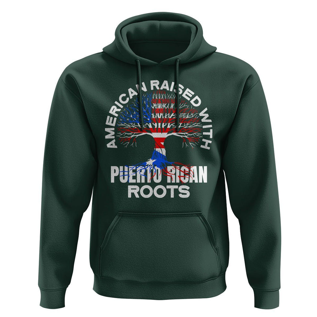 American Raised With Puerto Rican Roots Hoodie TS09 Dark Forest Green Print Your Wear