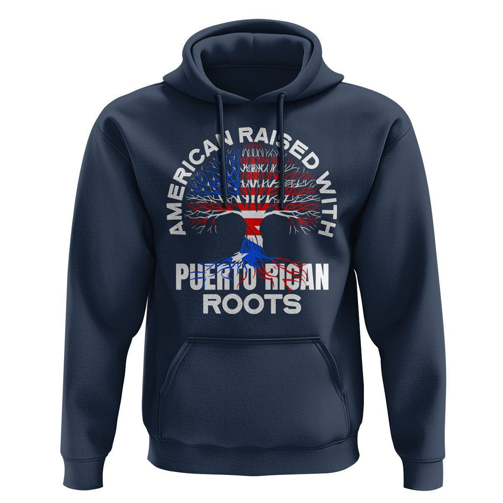 American Raised With Puerto Rican Roots Hoodie TS09 Navy Print Your Wear