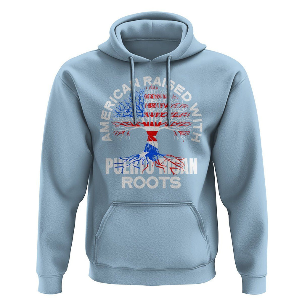 American Raised With Puerto Rican Roots Hoodie TS09 Light Blue Print Your Wear