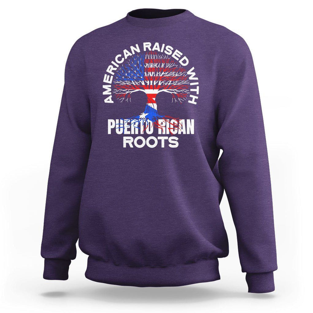 American Raised With Puerto Rican Roots Sweatshirt TS09 Purple Print Your Wear