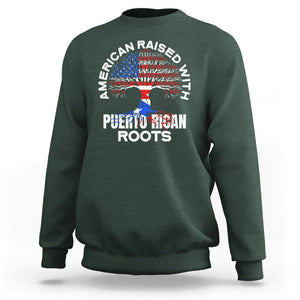 American Raised With Puerto Rican Roots Sweatshirt TS09 Dark Forest Green Print Your Wear