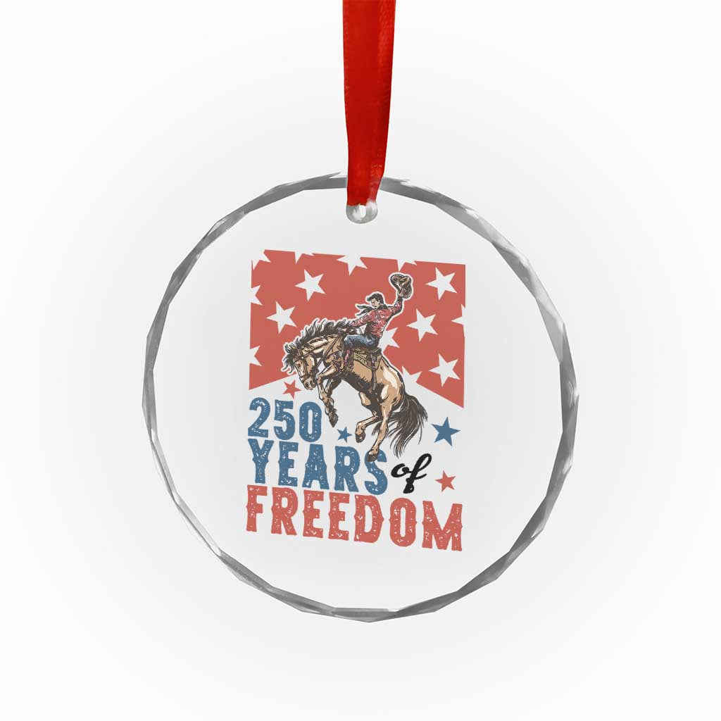 American Rodeo 250th Anniversary Crystal Glass Ornament Western Cowboy Patriotic Fourth of July TS14 Print Your Wear
