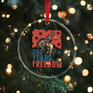 American Rodeo 250th Anniversary Crystal Glass Ornament Western Cowboy Patriotic Fourth of July TS14 Print Your Wear