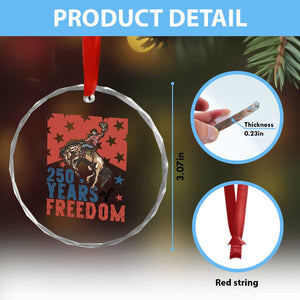 American Rodeo 250th Anniversary Crystal Glass Ornament Western Cowboy Patriotic Fourth of July TS14 Print Your Wear