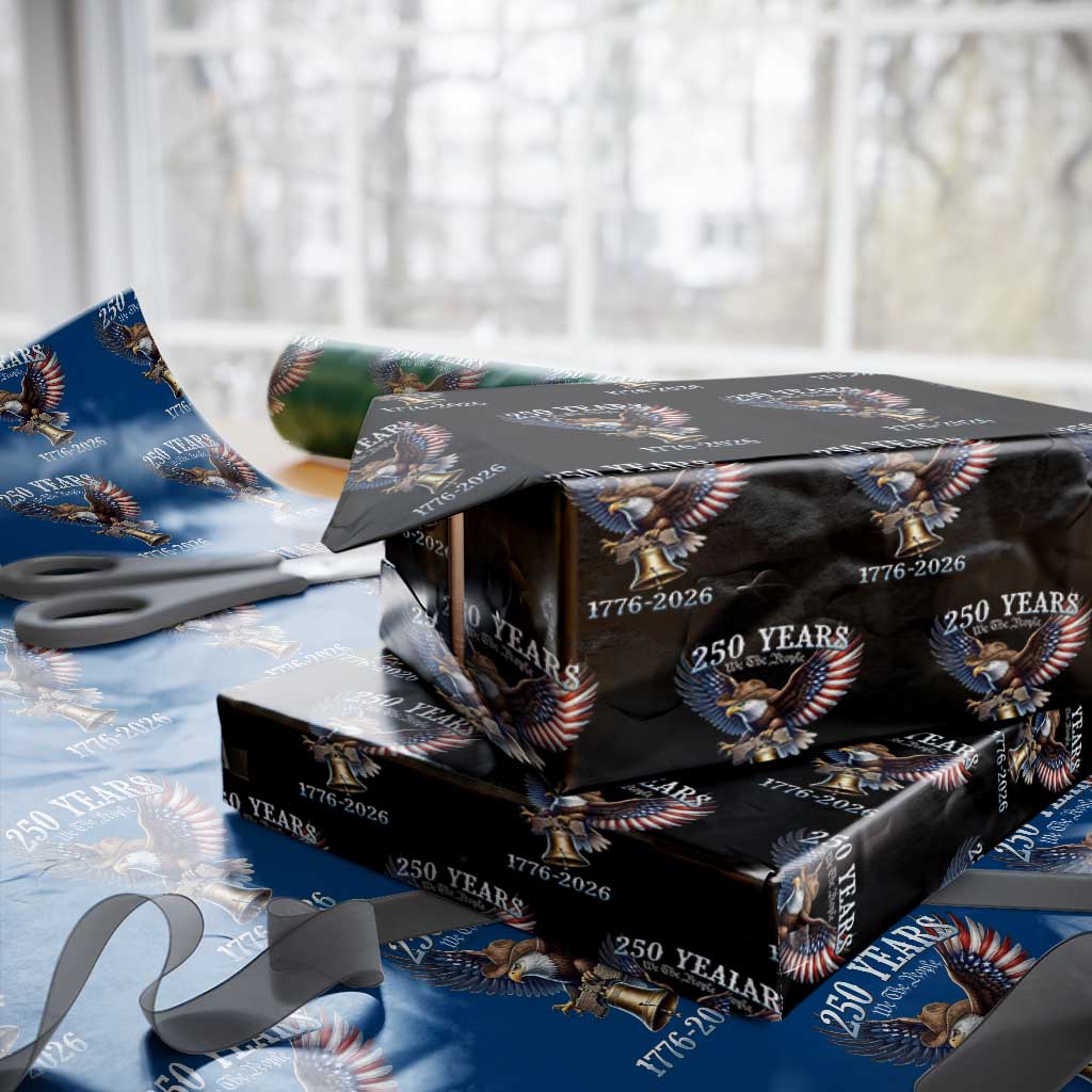 American Rodeo 250th Anniversary Wrapping Paper Roll Western Cowboy Eagle Patriotic 4th of July TS14 Black Print Your Wear