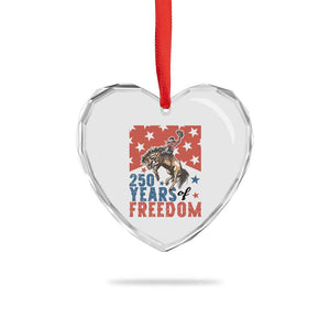 American Rodeo 250th Anniversary Heart Crystal Glass Ornament Western Cowboy Patriotic Fourth of July TS14 Print Your Wear
