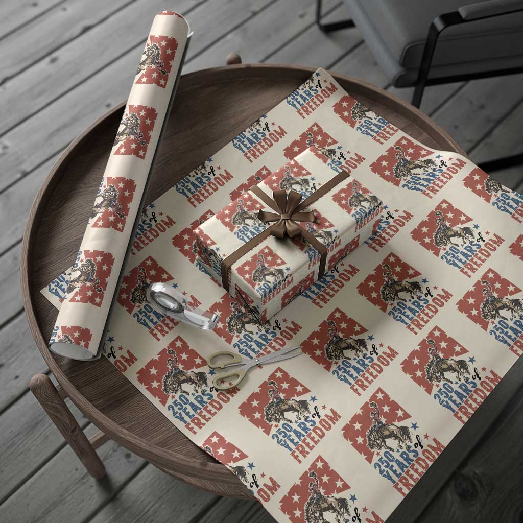 American Rodeo 250th Anniversary Wrapping Paper Roll Western Cowboy Patriotic Fourth of July TS14 Beige Print Your Wear