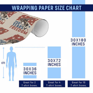 American Rodeo 250th Anniversary Wrapping Paper Roll Western Cowboy Patriotic Fourth of July TS14 Print Your Wear