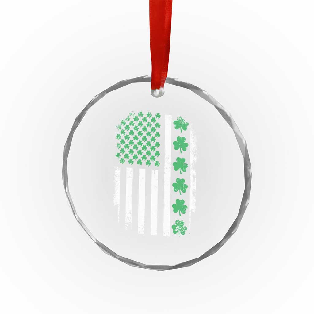American Shamrock Flag Crystal Glass Ornament Lucky St Patricks Day TS02 Print Your Wear